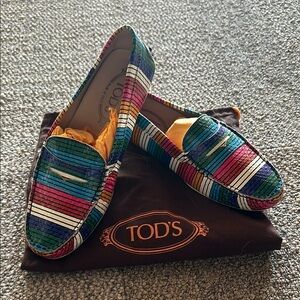 Tod's Multicolor Striped Loafers